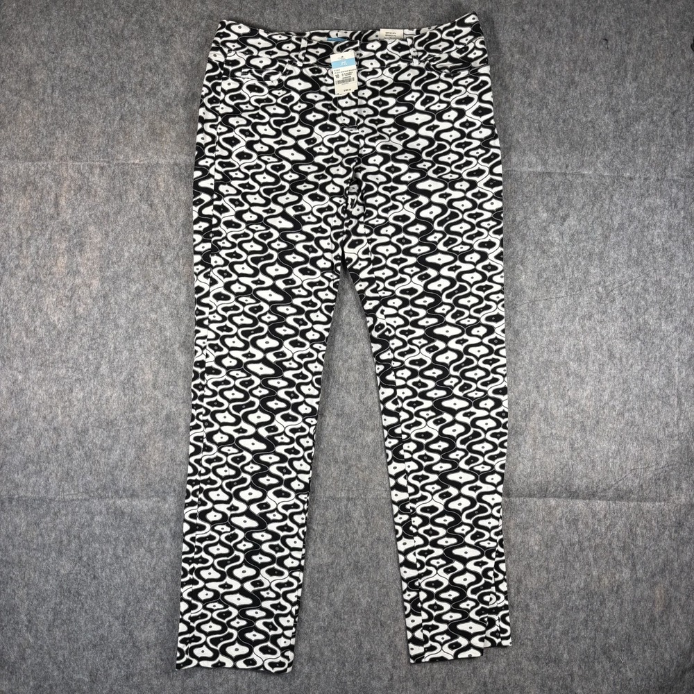 J Mclaughlin Felicity Jeans Womens 10 34 x 30 Black White Print Stretch NWT $188